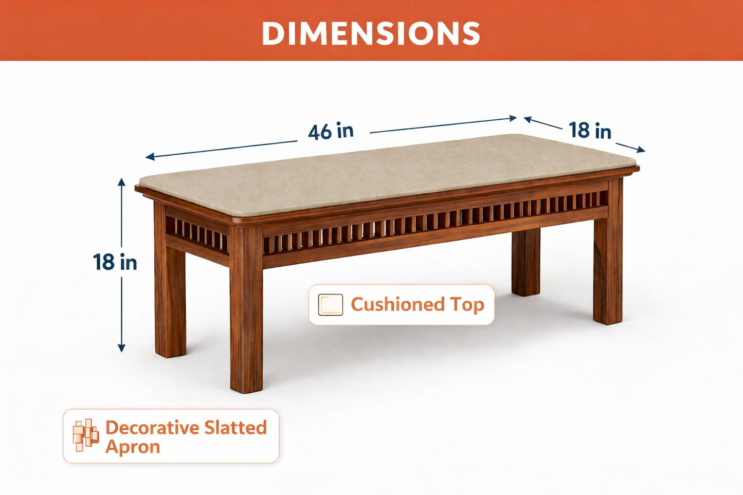 RK Wood Solid Sheesham Wood 6-Seater Dining Table Set with Bench &