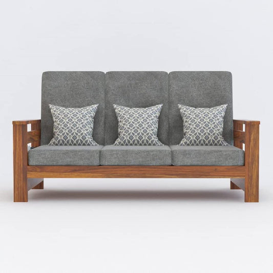 RK DECK Solid Sheesham Wood Sofa Set 5 Seater (3+1+1) with Cushions &