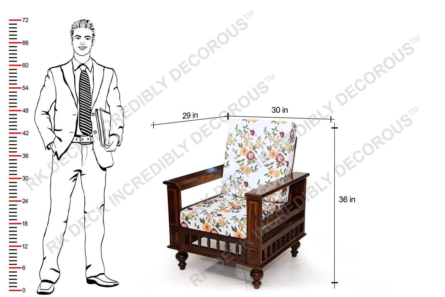 RK DECK Solid Sheesham wood Stylish and comfortable sofa set for home