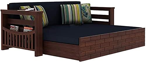 RK WOOD Solid Sheesham Teak Wood 3 Seater Wooden Sofa Cums Bed for