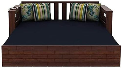 RK WOOD Solid Sheesham Teak Wood 3 Seater Wooden Sofa Cums Bed for