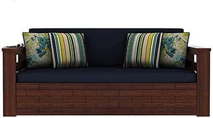 RK WOOD Solid Sheesham Teak Wood 3 Seater Wooden Sofa Cums Bed for