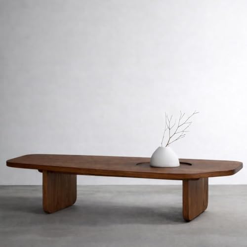 RK Deck Solid Sheesham Wood Coffee Table with Built-in Tray