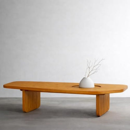 RK Deck Solid Sheesham Wood Coffee Table with Built-in Tray