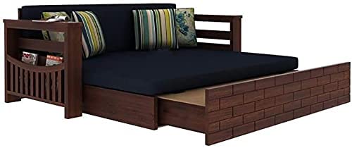 RK WOOD Solid Sheesham Teak Wood 3 Seater Wooden Sofa Cums Bed for