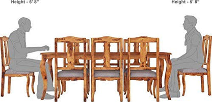 RK Wood Sheesham Wood Dining Table Set - Brown Finish 6 Seater