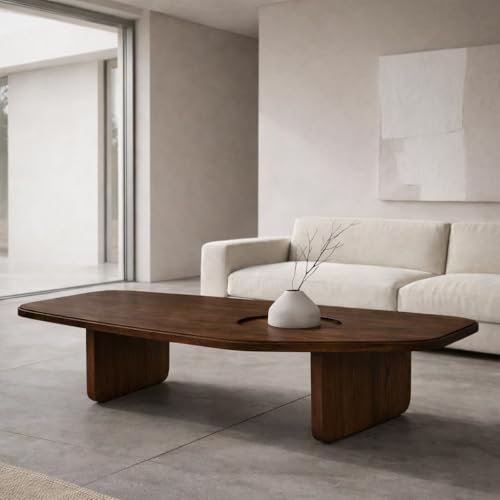 RK Deck Solid Sheesham Wood Coffee Table with Built-in Tray