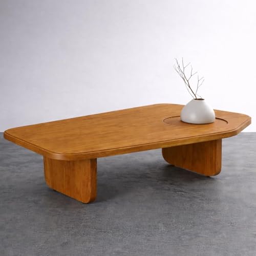 RK Deck Solid Sheesham Wood Coffee Table with Built-in Tray