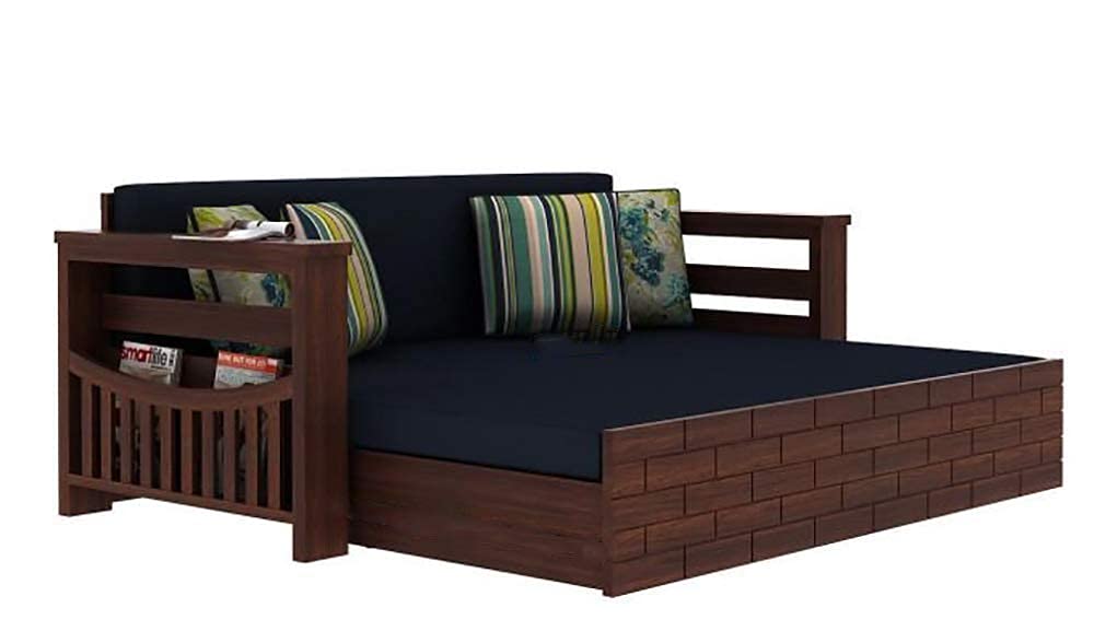 RK WOOD Solid Sheesham Teak Wood 3 Seater Wooden Sofa Cums Bed for