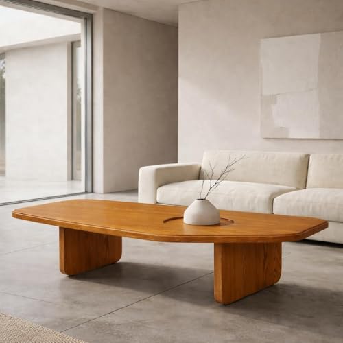 RK Deck Solid Sheesham Wood Coffee Table with Built-in Tray
