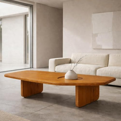 RK Deck Solid Sheesham Wood Coffee Table with Built-in Tray
