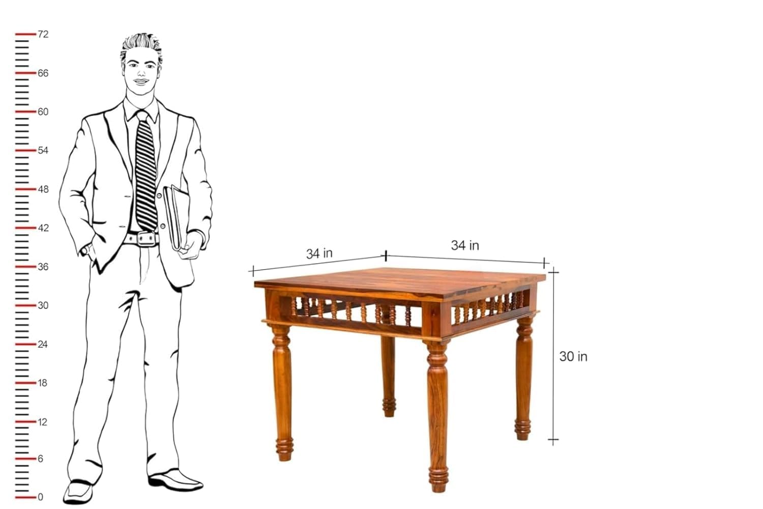 RK Wood Solid Sheesam Wood 4 Seater Dining Table Set | Dinning Table