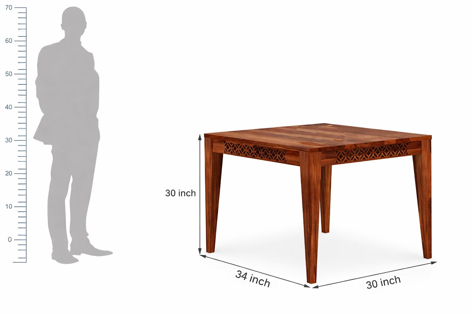 RK Wood Solid Sheesham Wood Dining Table Set of 4 | Wooden 4 Seater