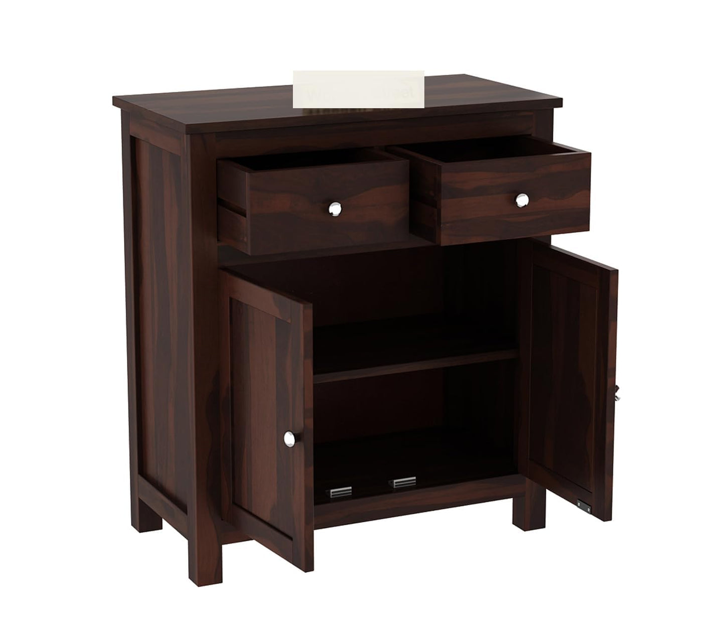 RK Deck Solid Sheesham Wood Sideboard Cabinet 2 Door 2 Drawer Storage