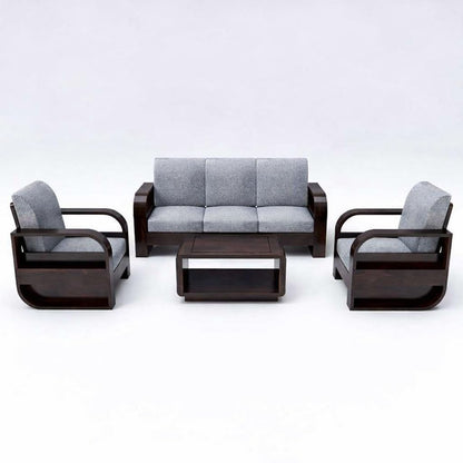 RK DECK Sheesham Wood 5 Seater Sofa Set (3+1+1) with Cushions &