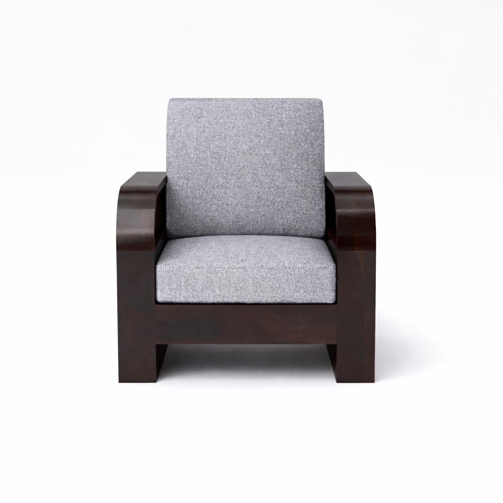 RK DECK Sheesham Wood 5 Seater Sofa Set (3+1+1) with Cushions &