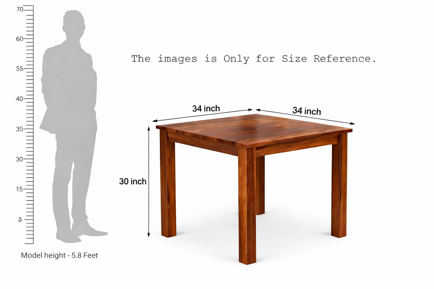 RK WOOD Sheesham Wood Dining Table with 4 Chair | 4 Seater Brown