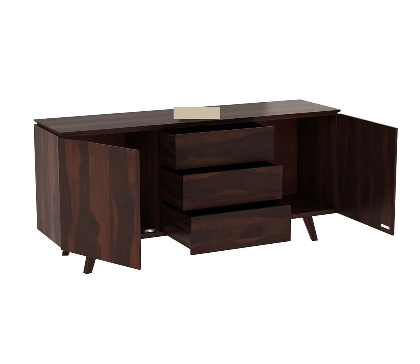 RK Wood Solid Sheesham Wood Sideboard Cabinet Wooden Storage Buffet