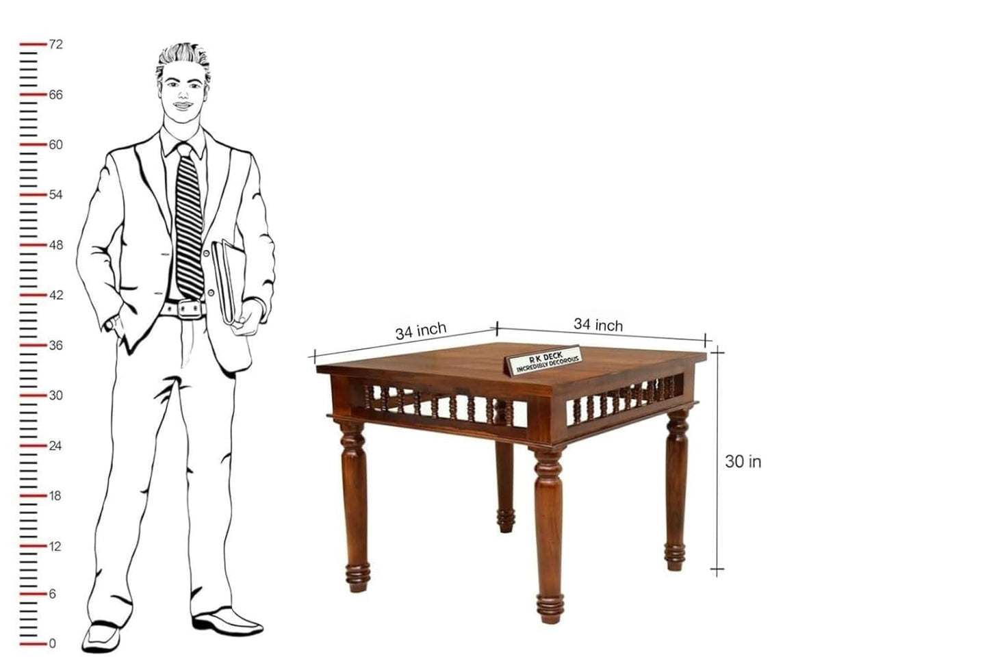 RK Wood Solid Sheesham Wood 4 Seater Dining Table Set for Home |