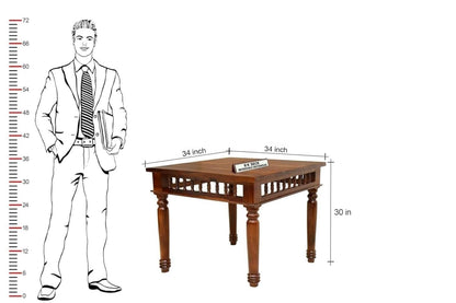 RK Wood Solid Sheesham Wood 4 Seater Dining Table Set for Home |