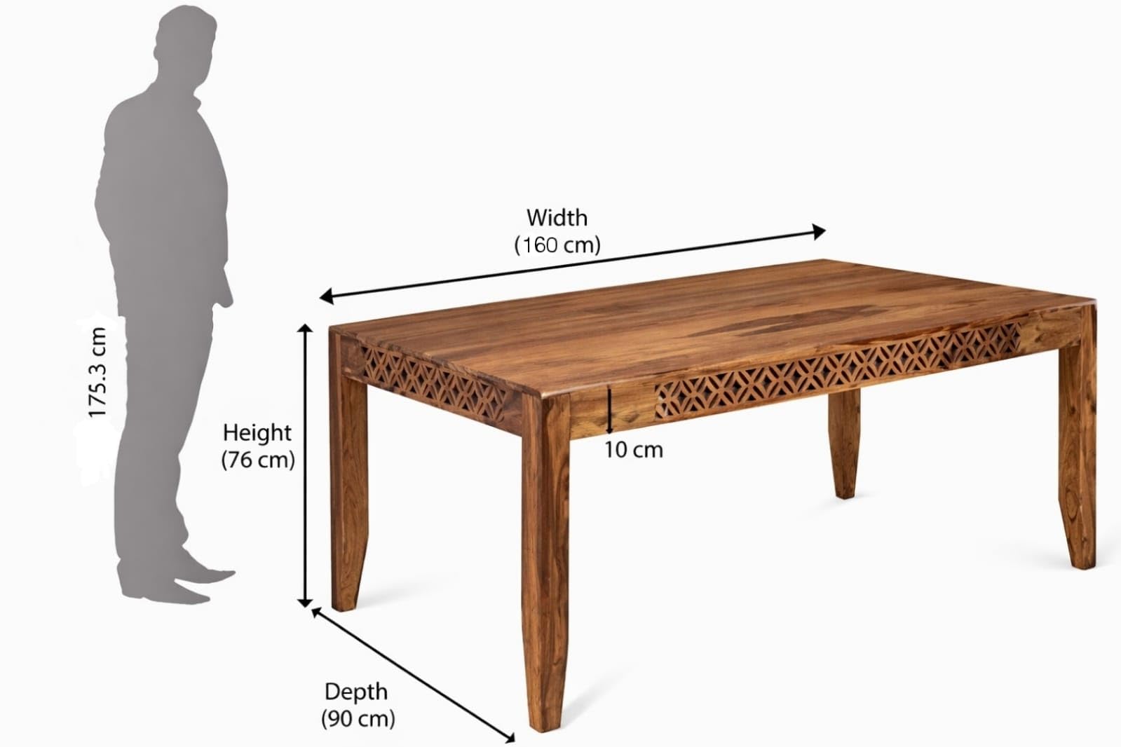 RK Wood Solid Sheesham Wood 6 Seater Dining Table Set with Cushioned