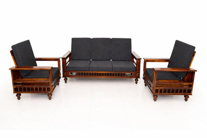 RK DECK Solid Sheesham Wood Sofa Set 3+1+1 Seater with Cushions |