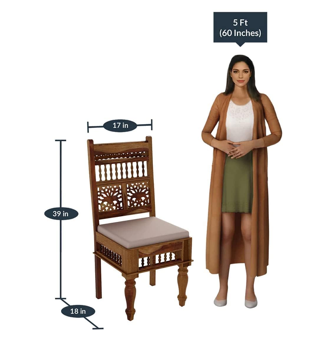 RK Wood Solid Sheesham Wood 6 Seater Dining Table Set with Chairs &