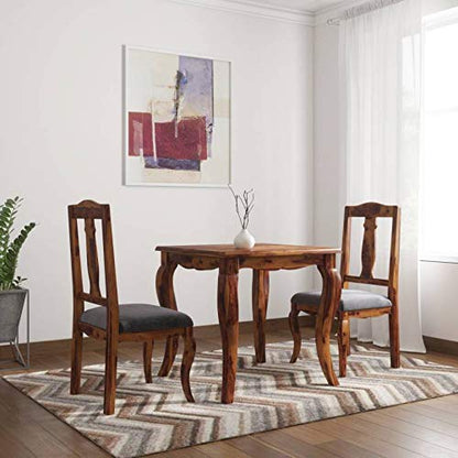 RK Wood Sheesham Wood Dining Table with 2 Chairs - Provincial Teak