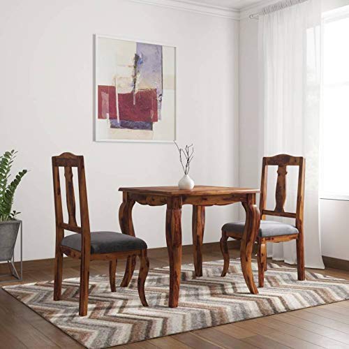RK Wood Sheesham Wood Dining Table with 2 Chairs - Provincial Teak