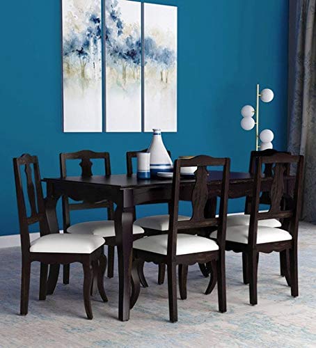 RK Wood Sheesham Wood Dining Table Set - Brown Finish 6 Seater