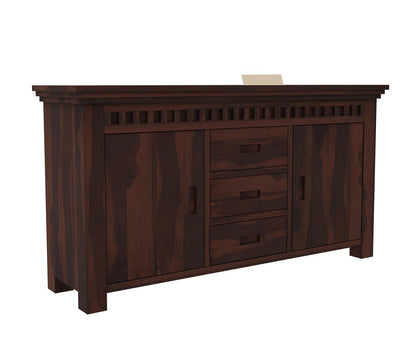 RK Deck Solid Sheesham Wood Sideboard Cabinet 3 Drawer 2 Door Storage