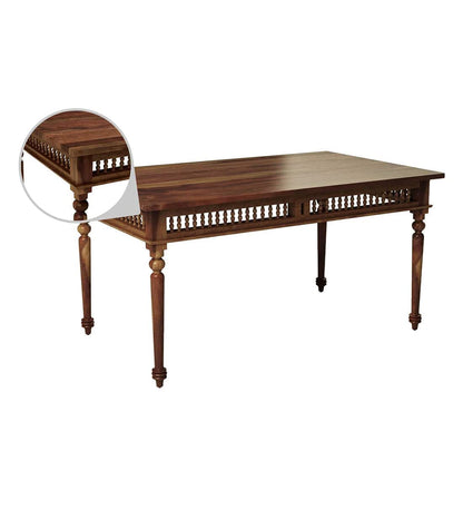 RK Wood Solid Sheesham Wood Traditional 6 Seater Dining Table Set for