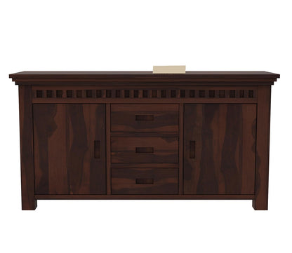 RK Deck Solid Sheesham Wood Sideboard Cabinet 3 Drawer 2 Door Storage