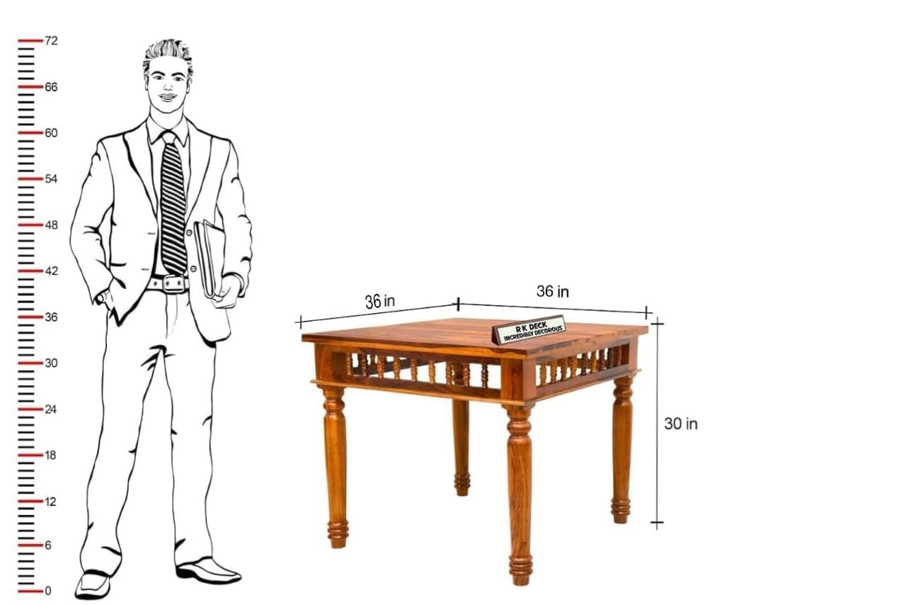 RK Deck Solid Sheesham Wood Traditional Dining Table 4 Seater | Wooden