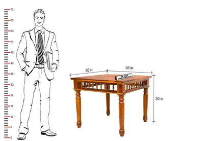 RK Deck Solid Sheesham Wood Traditional Dining Table 4 Seater | Wooden
