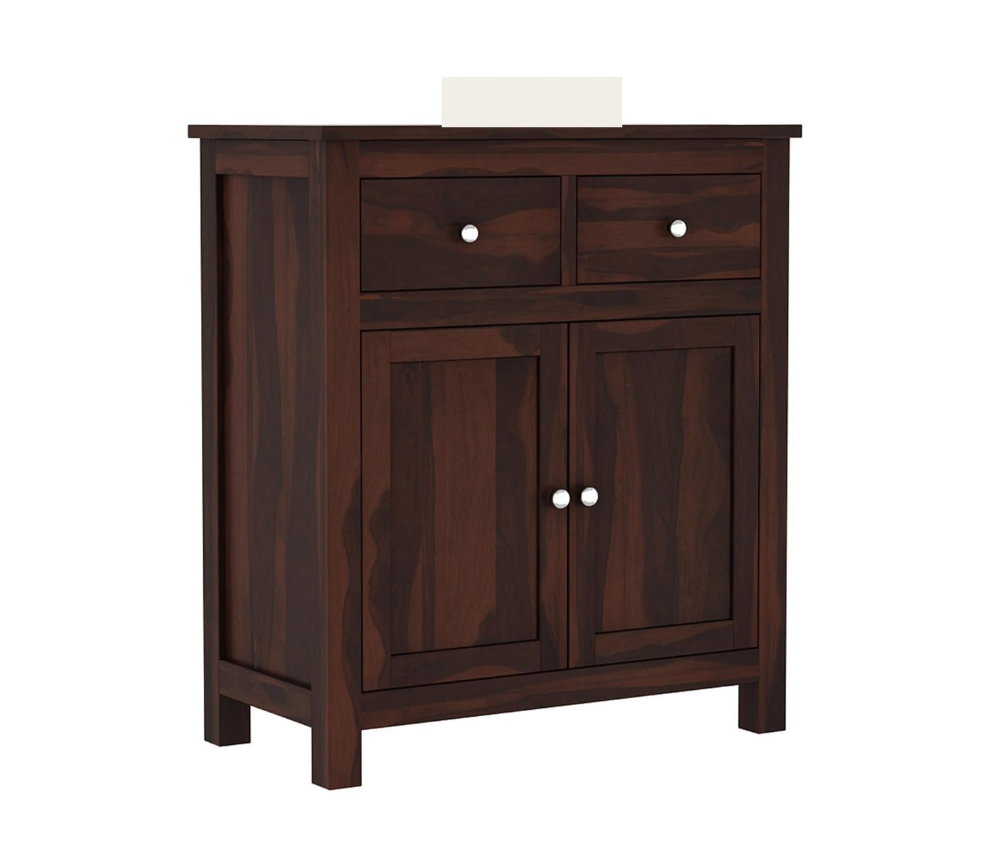 RK Deck Solid Sheesham Wood Sideboard Cabinet 2 Door 2 Drawer Storage