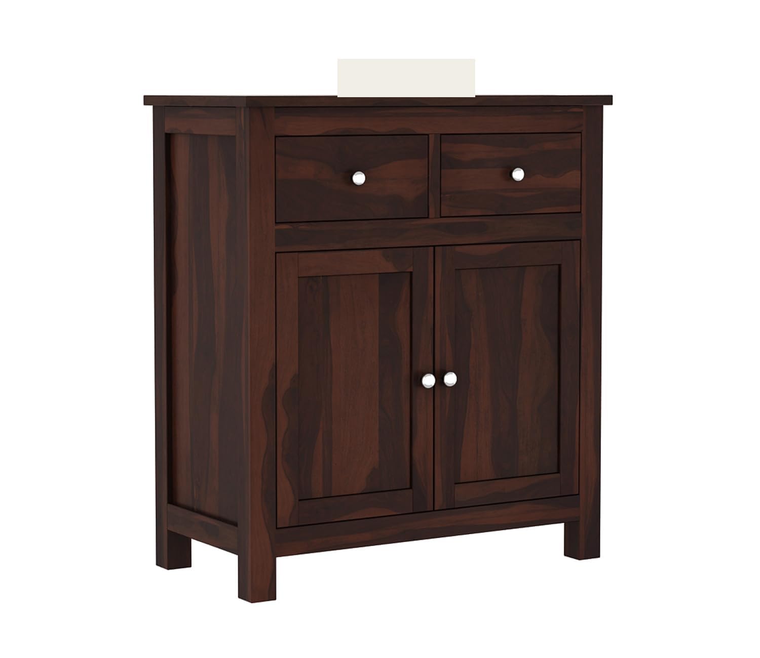 RK Deck Solid Sheesham Wood Sideboard Cabinet 2 Door 2 Drawer Storage