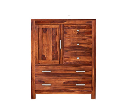 RK Deck Solid Sheesham Wood Sideboard Cabinet with Drawers & Door