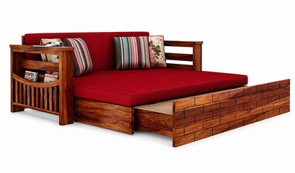 RK Wood Solid Sheesham Wood 3 Seater Sofa Cum Bed for Home Furniture,