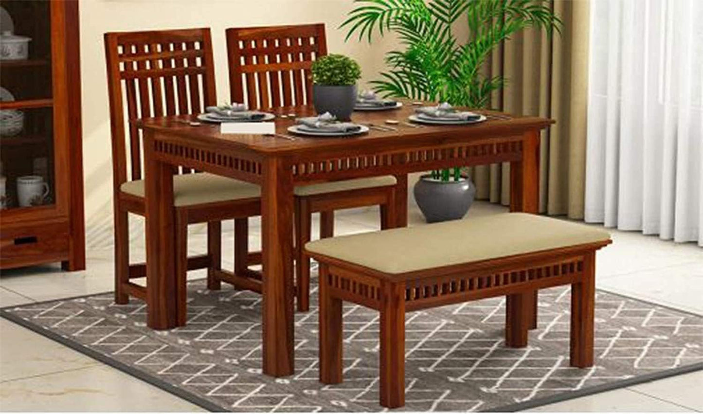 RK WOOD Solid sheesham Wood Dining Table Set of 4 | Wooden Dining