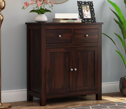 RK Deck Solid Sheesham Wood Sideboard Cabinet 2 Door 2 Drawer Storage
