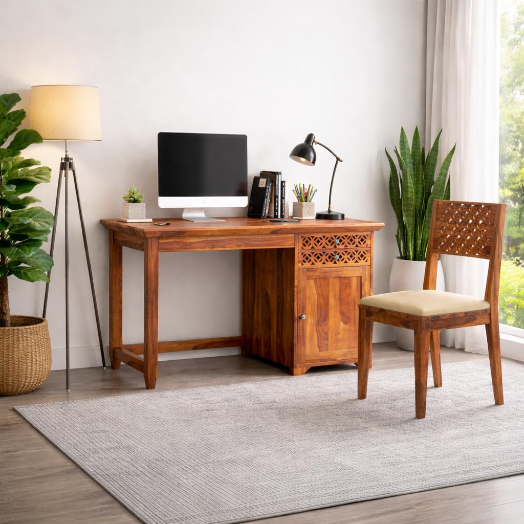 RK WOOD Solid Sheesham Wood Study Table with Chair for Students Laptop