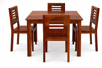 RK WOOD Sheesham Wood Dining Table with 4 Chair | 4 Seater Brown