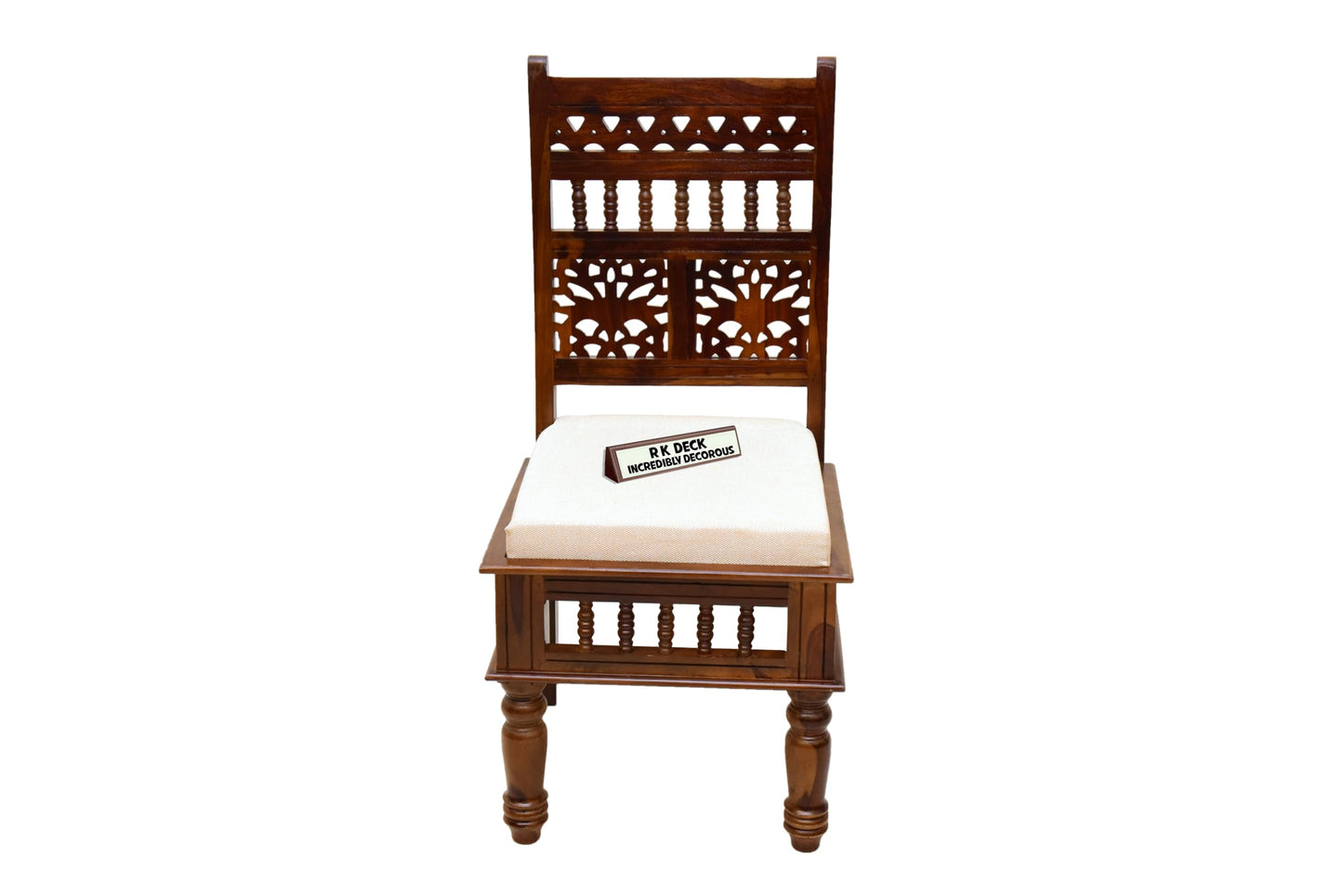 RK WOOD Solid Sheesham Wood 4 Seater Dining Table Set with Cushioned