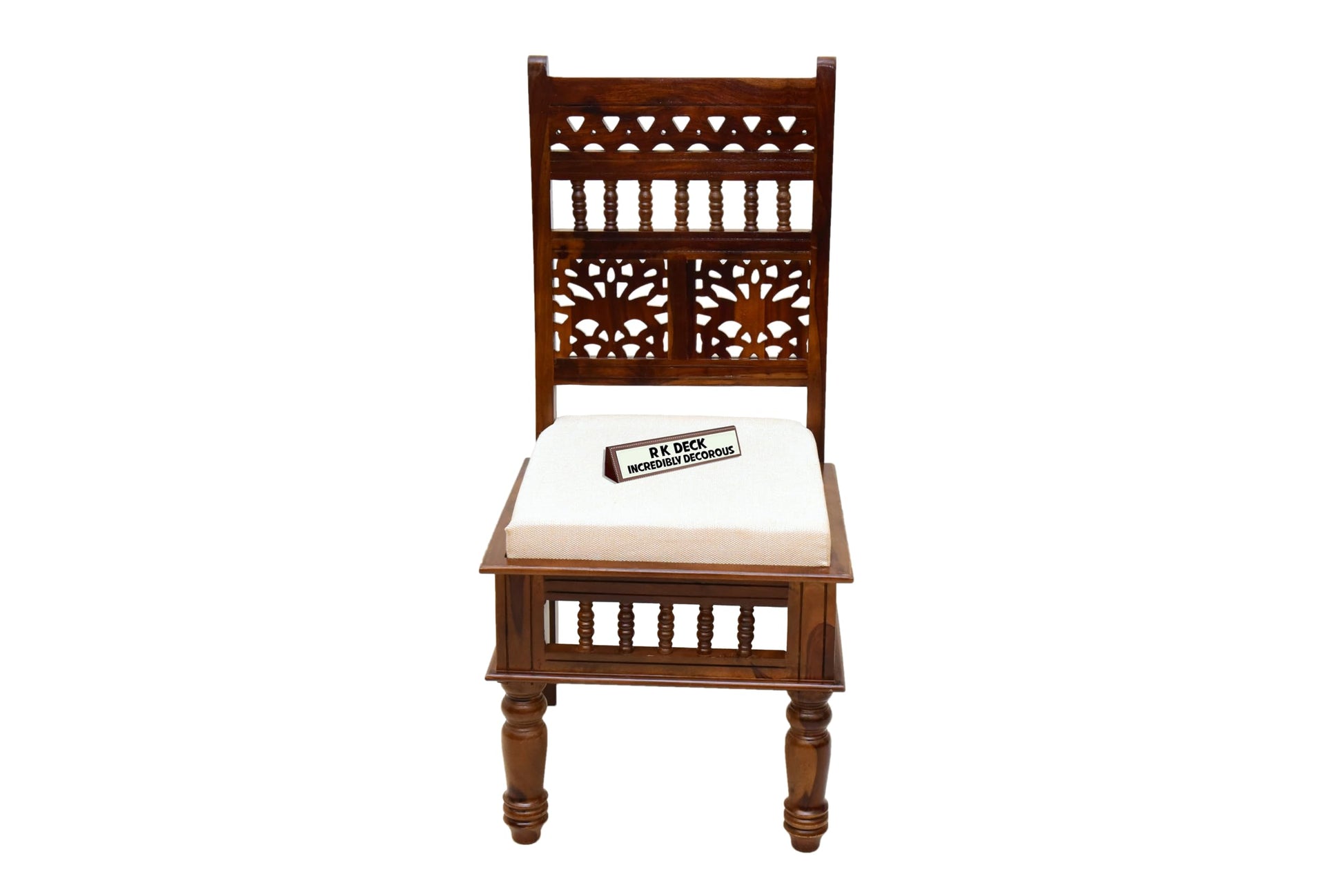 RK WOOD Solid Sheesham Wood 4 Seater Dining Table Set with Cushioned