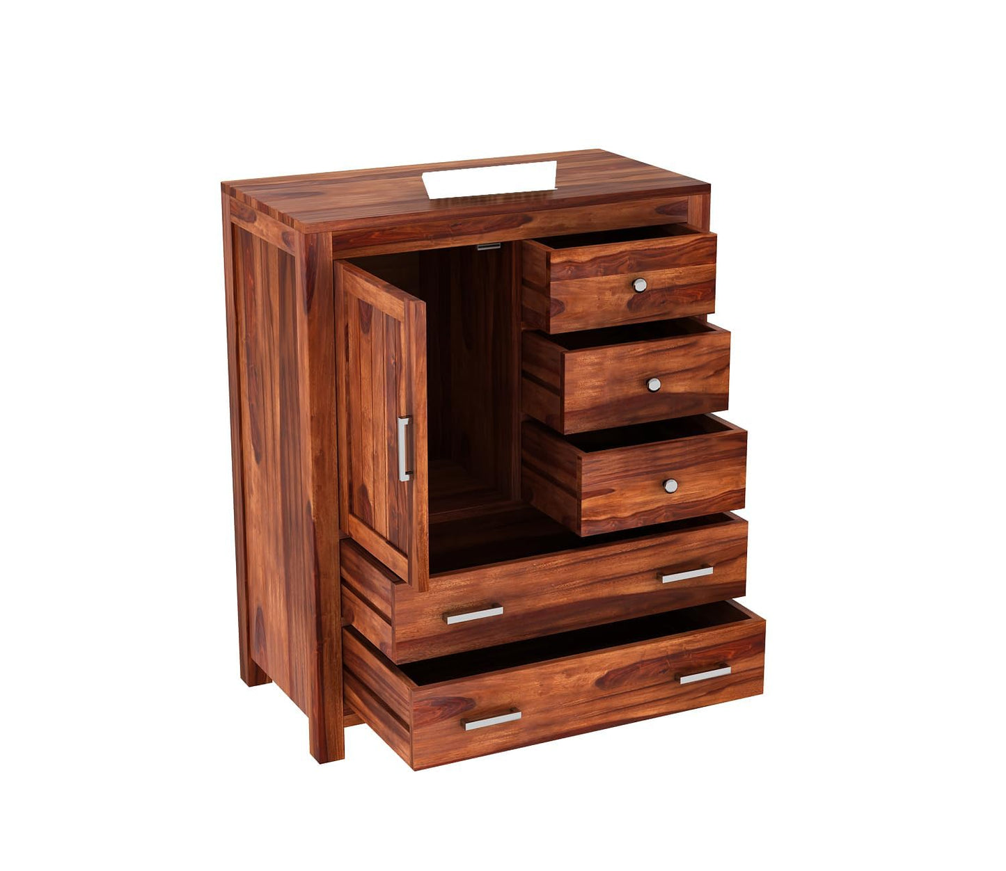 RK Deck Solid Sheesham Wood Sideboard Cabinet with Drawers & Door