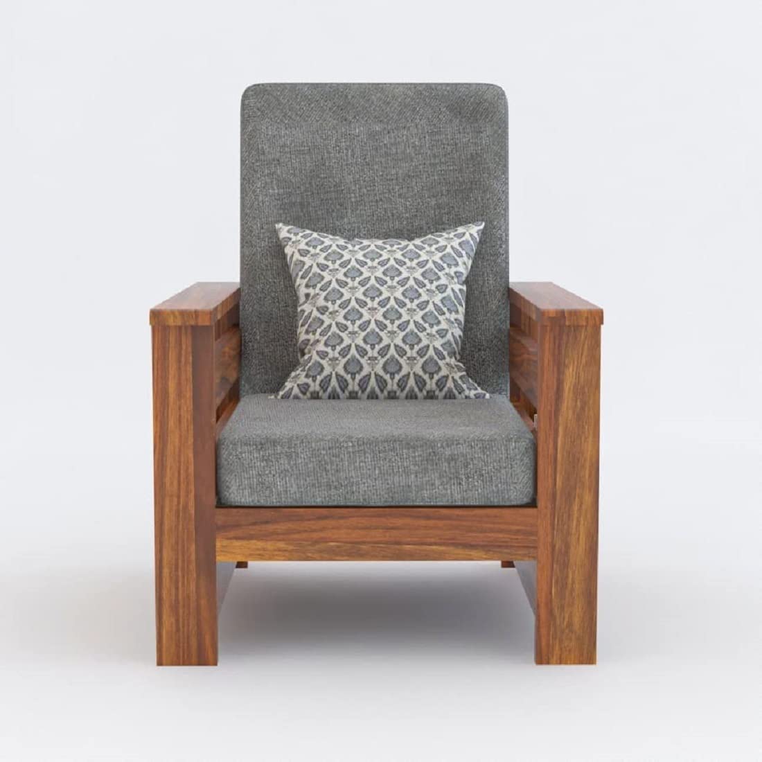 RK DECK Solid Sheesham Wood Sofa Set 5 Seater (3+1+1) with Cushions &