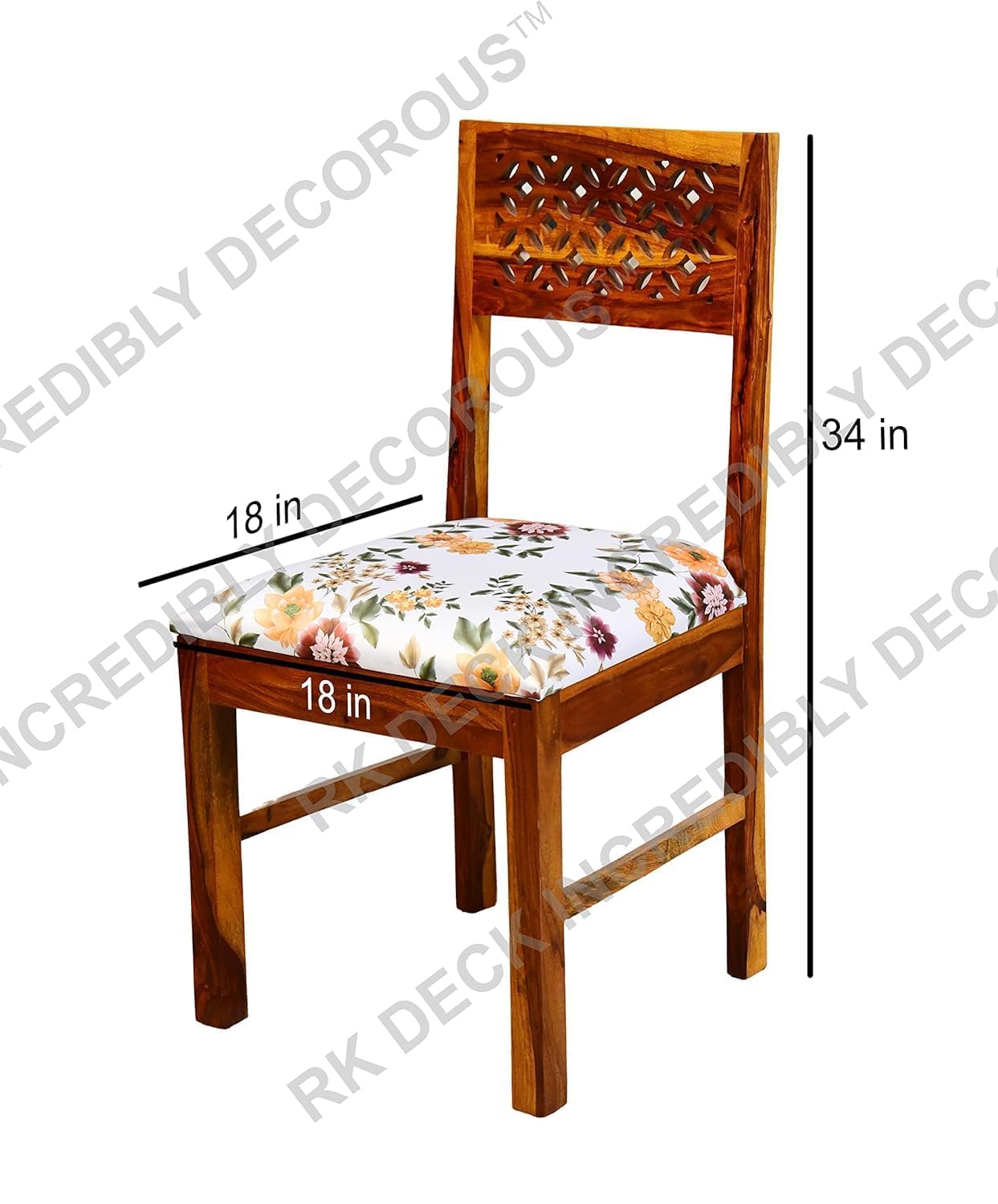 RK WOOD Solid Sheesham Wood 4 Seater Dining Table Set for Home | Honey