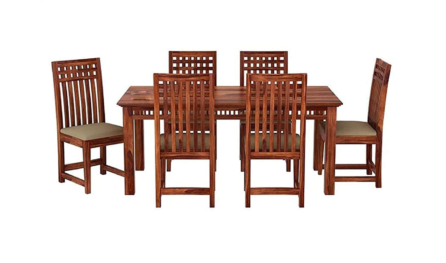RK WOOD Solid Sheesham Wood Dining Set of 6 | Wooden Dining Table with