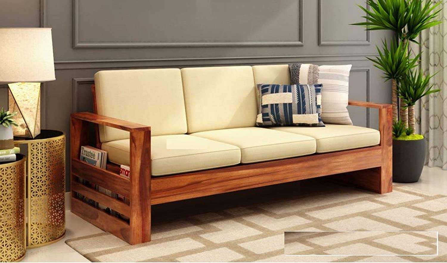 RK DECK Solid Sheesham wood Stylish and comfortable sofa set for home